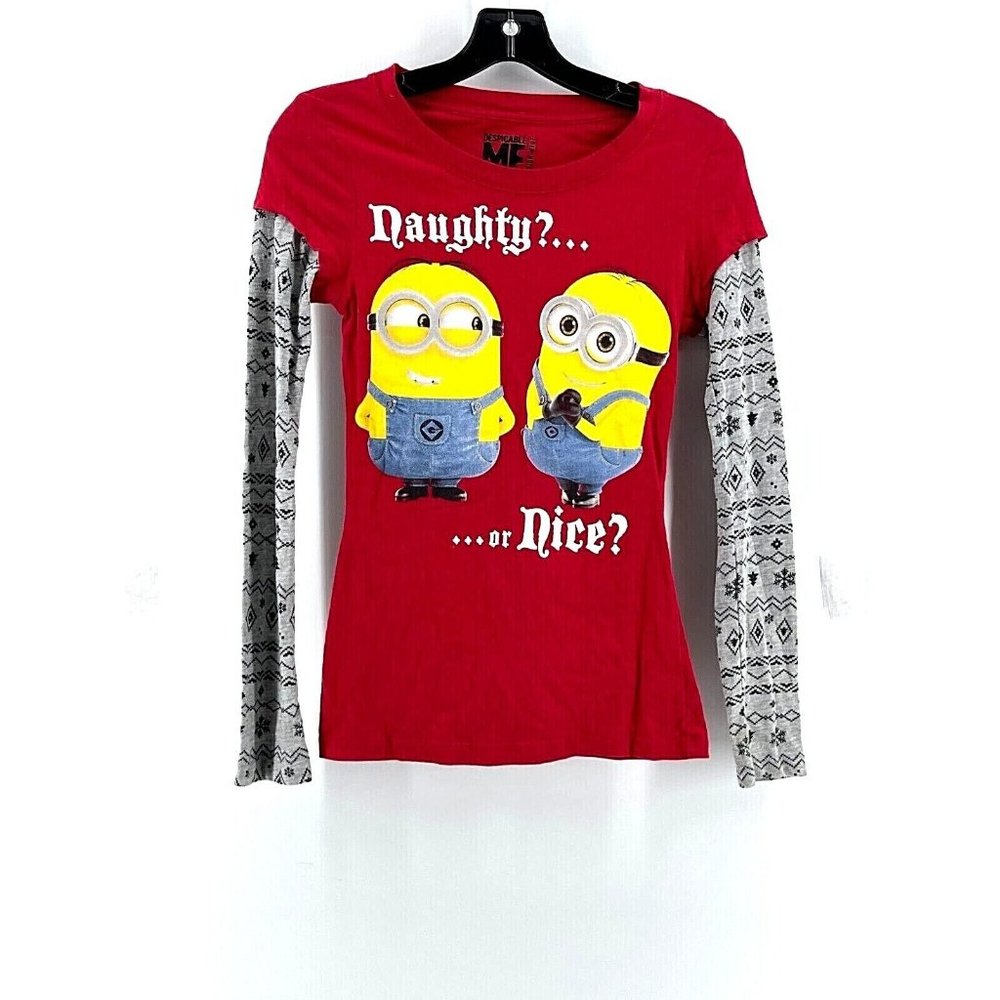 Despicable Me Minions Women's Juniors Long Sleeve Graphic T-shirt Size S 3-5